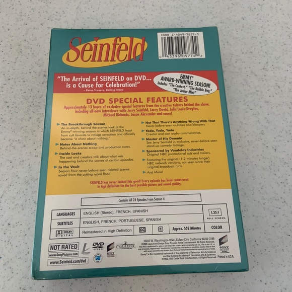 New Seinfeld Season Four DVD 24 Episodes - Picture 7 of 8